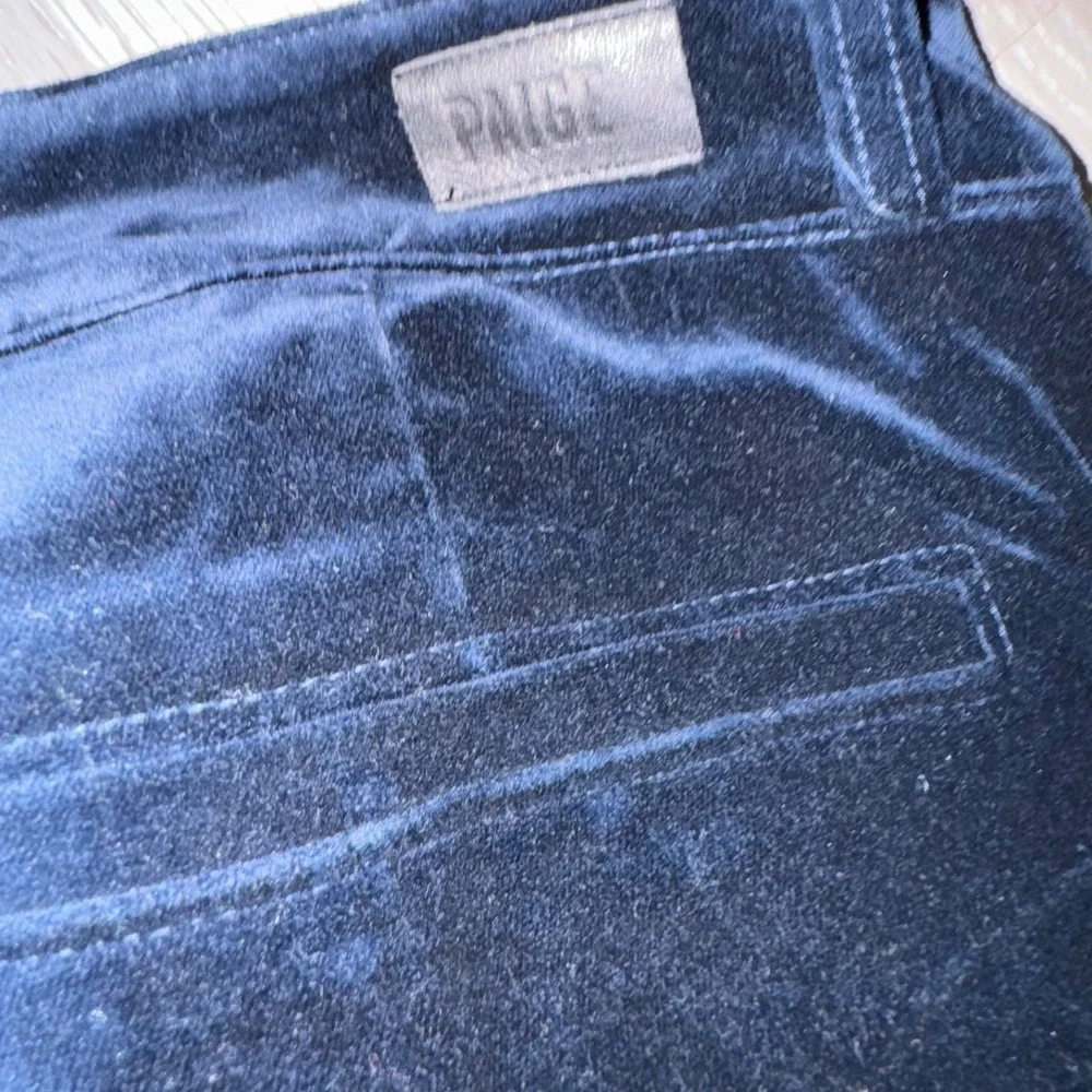 PAIGE  Womens Size 25 Blue Velvet Flare Pants Stretch Bootcut NWT k